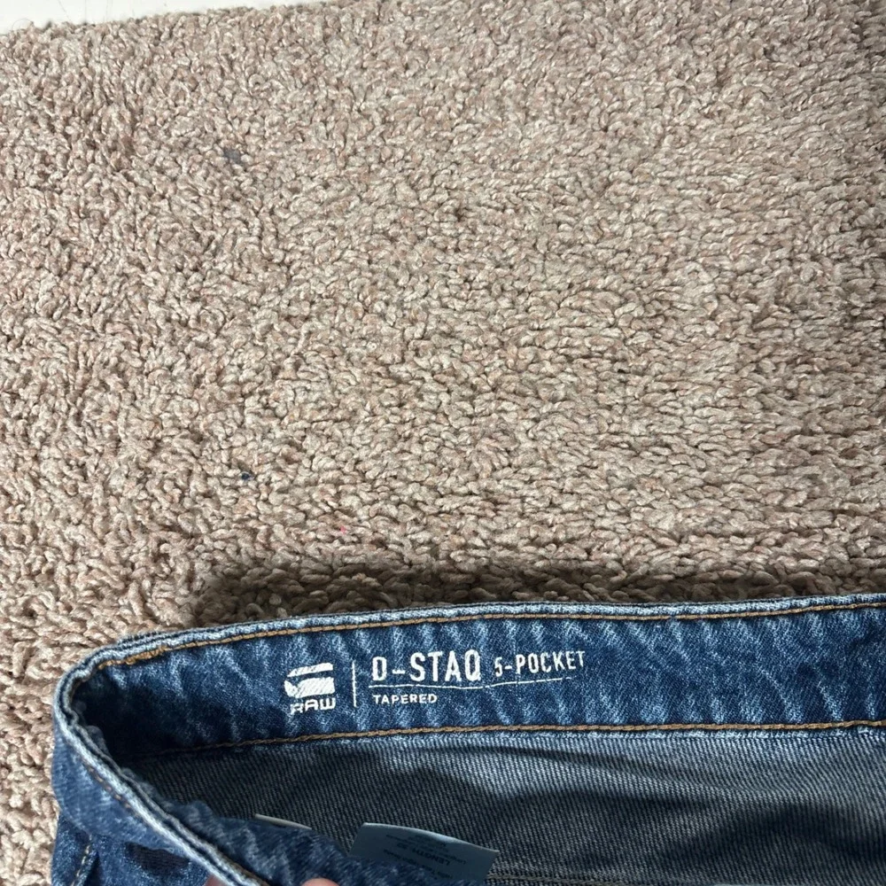 G-Star Raw D-Staq 5-Pocket Tapered Jeans Blue Medium Wash Mens 35x32